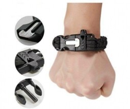 Pulseira Paracord Survival - Pederneira + Apito | tamanho M
